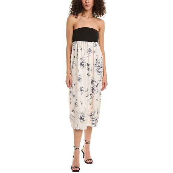 Femme Society Womens  Strapless Midi Dress, Black - Picture 1 of 3